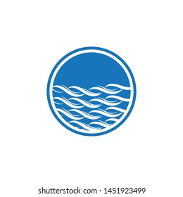 Water wave logo design template
