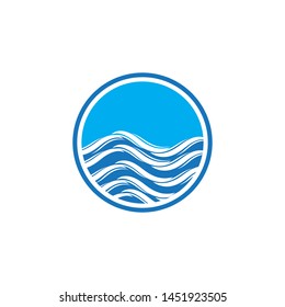 Water wave logo design template
