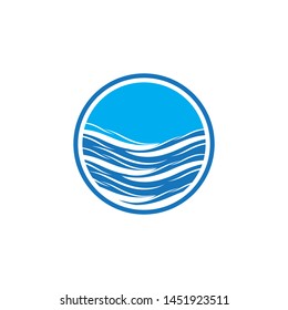 Water wave logo design template
