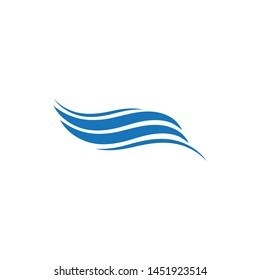 Water wave logo design template
