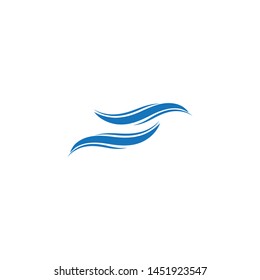 Water wave logo design template
