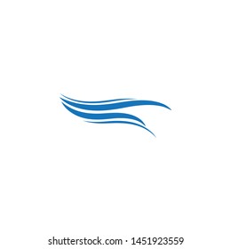 Water wave logo design template
