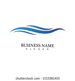 water wave logo design template