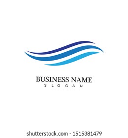 water wave logo design template