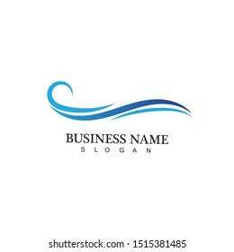 water wave logo design template