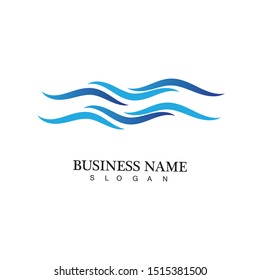 water wave logo design template