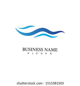water wave logo design template