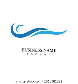 water wave logo design template