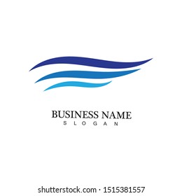 water wave logo design template
