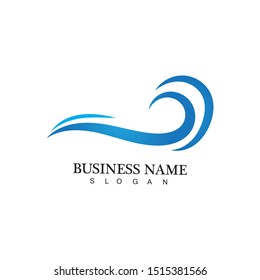water wave logo design template