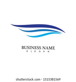 water wave logo design template