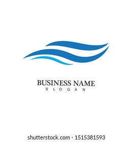 water wave logo design template