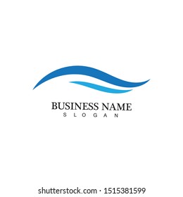 water wave logo design template