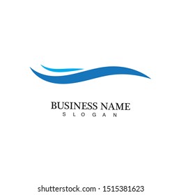 water wave logo design template