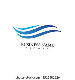 water wave logo design template