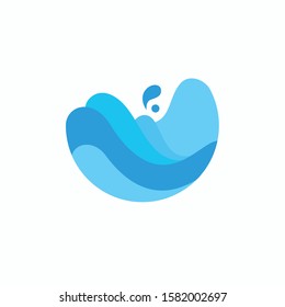 WATER WAVE LOGO DESIGN TEMPLATE VECTOR