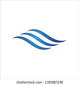 Water wave logo design template