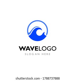 Water wave logo design template vector illustration