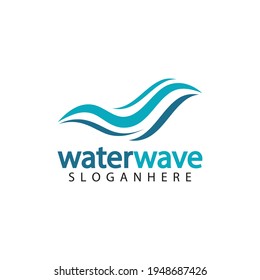 water wave logo design template