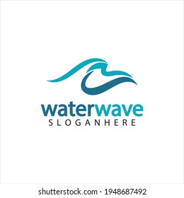 water wave logo design template