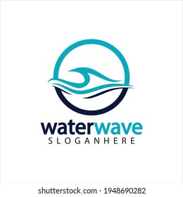 water wave logo design template