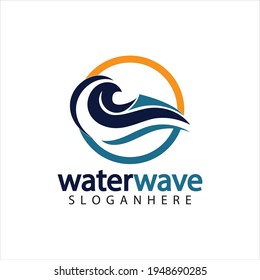 water wave logo design template