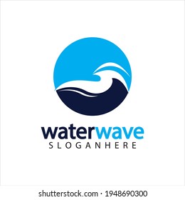 water wave logo design template