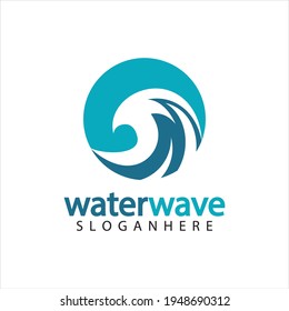 water wave logo design template