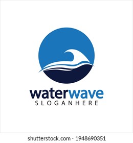 water wave logo design template