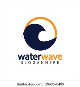 water wave logo design template