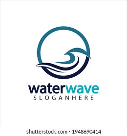 water wave logo design template