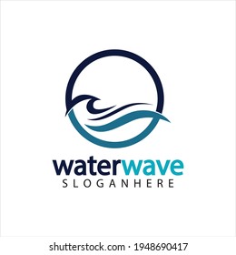 water wave logo design template