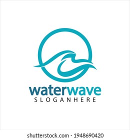 water wave logo design template