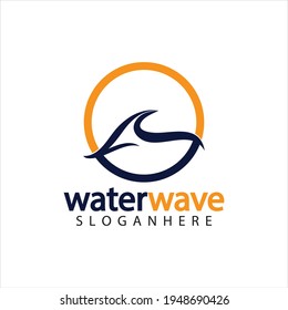 water wave logo design template