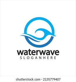 water wave logo design template