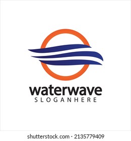 water wave logo design template