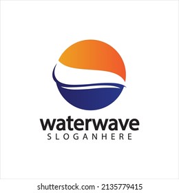 water wave logo design template