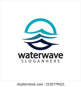 water wave logo design template
