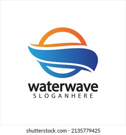 water wave logo design template