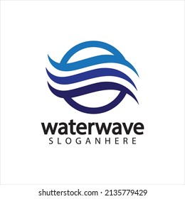 water wave logo design template