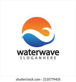 water wave logo design template