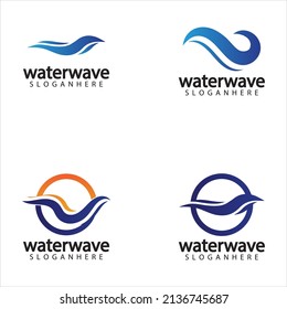 water wave logo design template