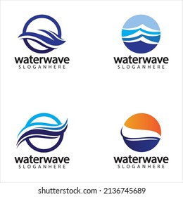 Design-Vorlage für Wasserwellenlogos