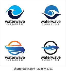 water wave logo design template