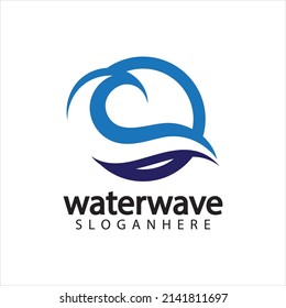 water wave logo design template