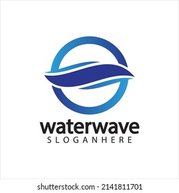 water wave logo design template