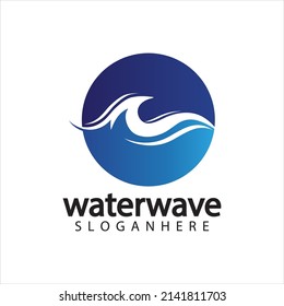 water wave logo design template