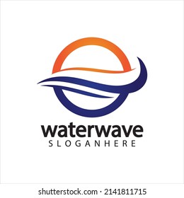 water wave logo design template