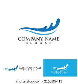 water wave logo design template