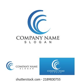 plantilla de diseño de logotipo de onda de agua